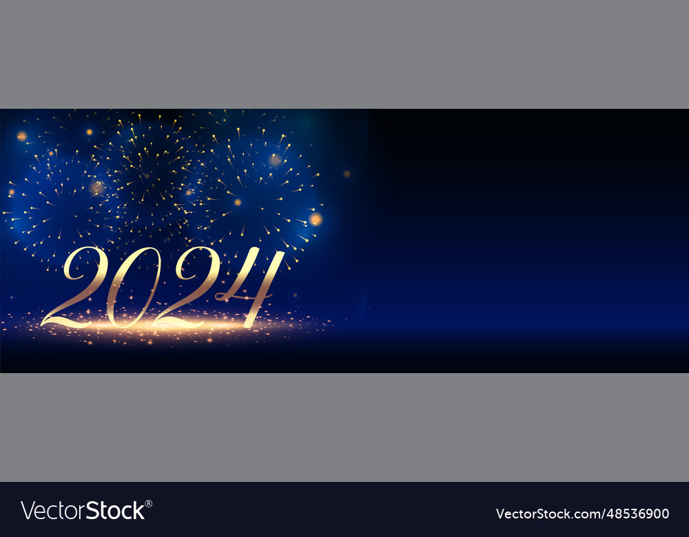 2024 new year firework celebration wallpaper Vector Image