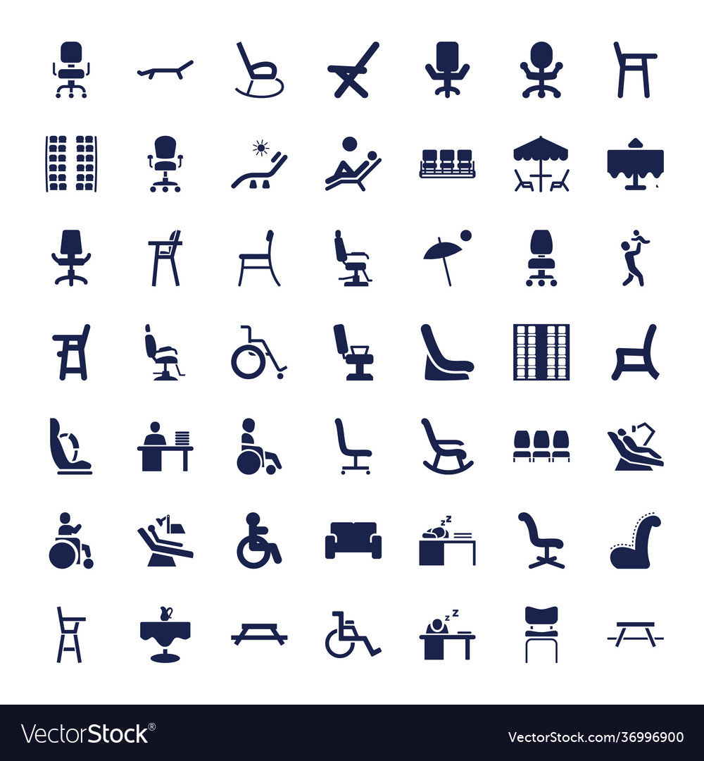 49 chair icons Royalty Free Vector Image - VectorStock