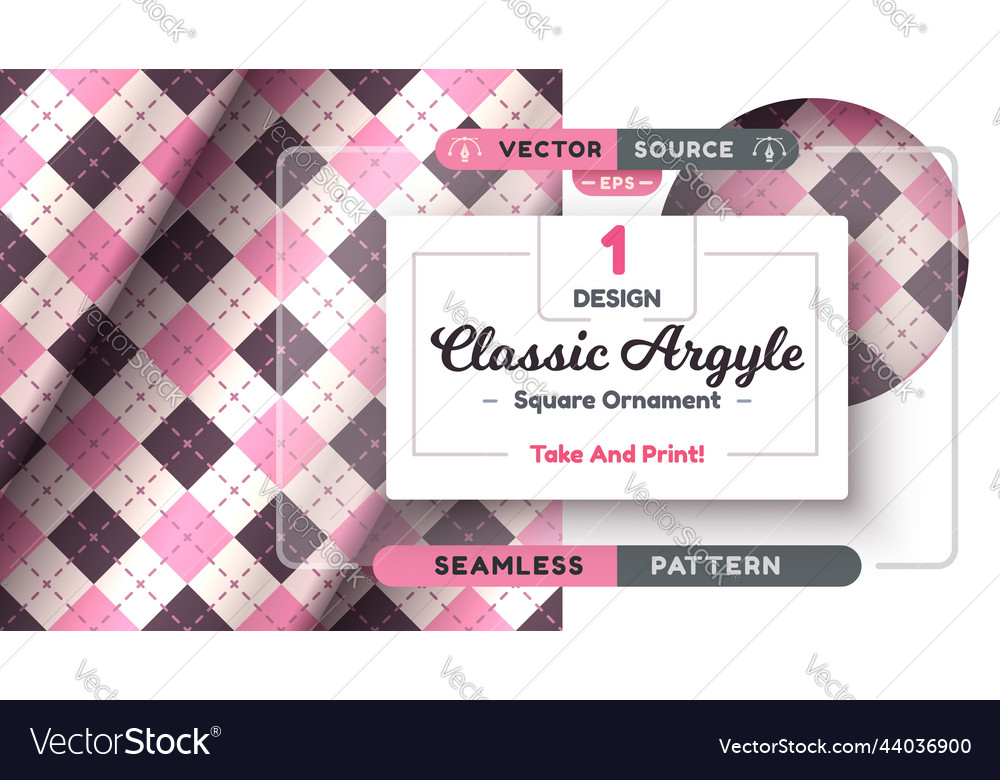 Argyle seamless pattern fabric texture background Vector Image Argyle seamless pattern fabric texture background