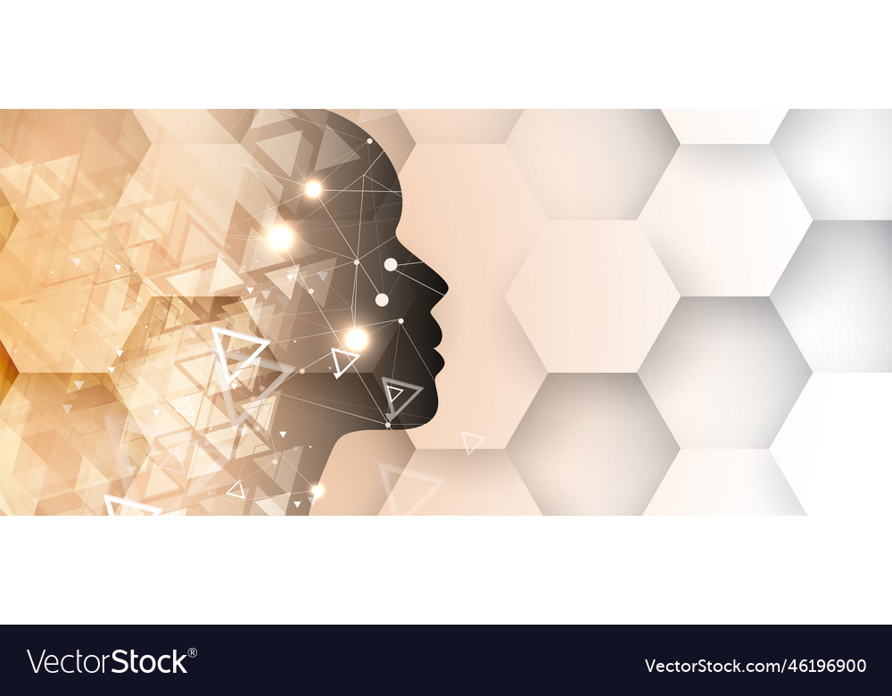 Artificial intelligence technology web background vector image Artificial intelligence technology web background