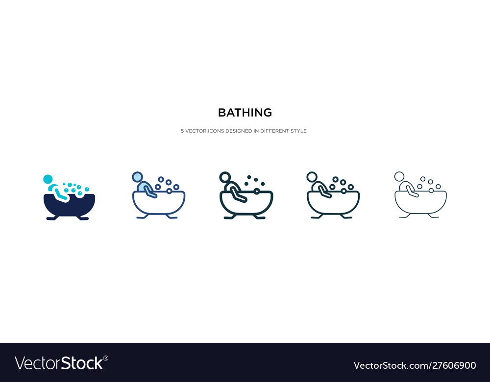 Bathing icon in different style two colored