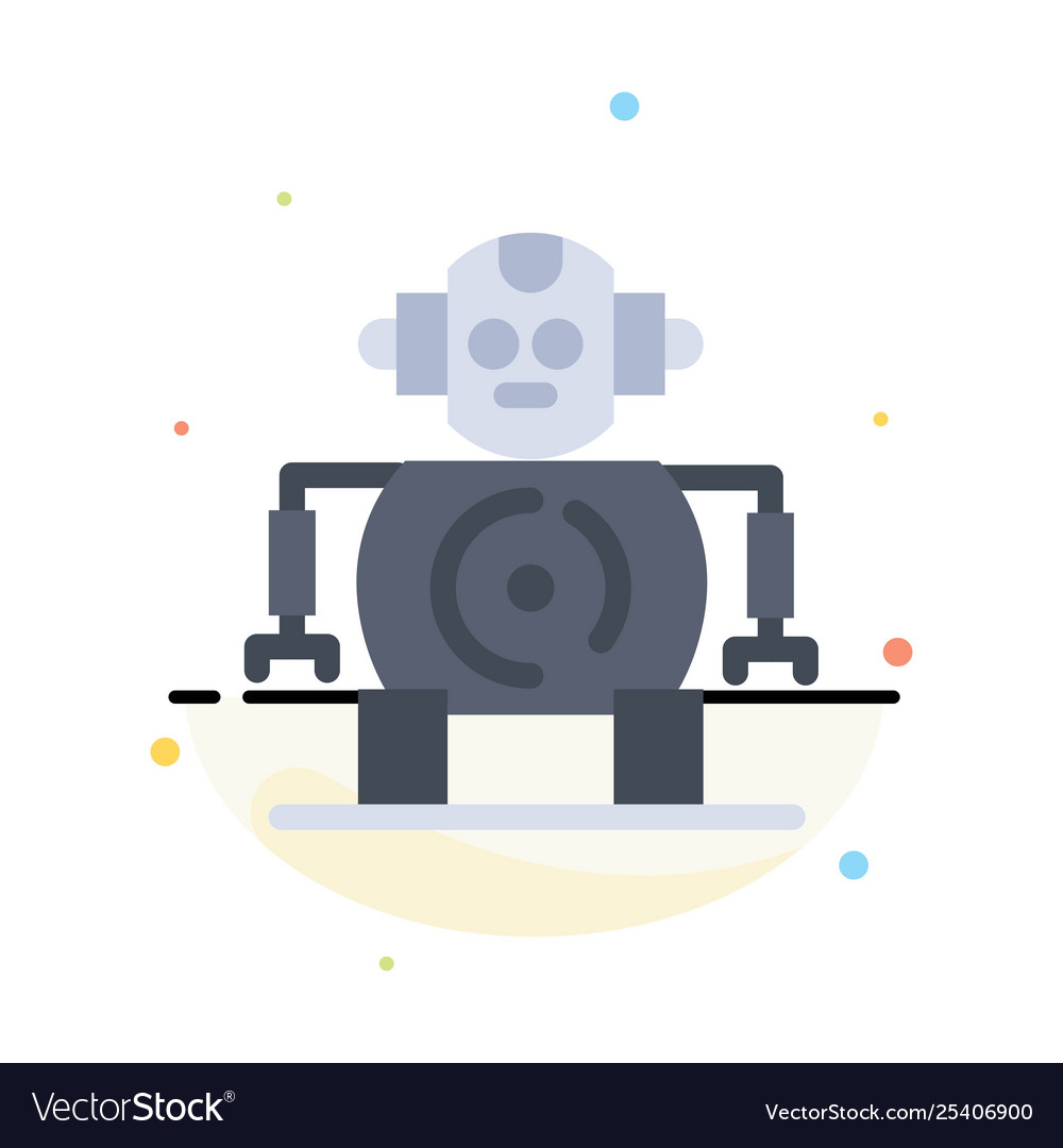 Cnc robotics technology abstract flat color icon Vector Image Cnc robotics technology abstract flat color icon