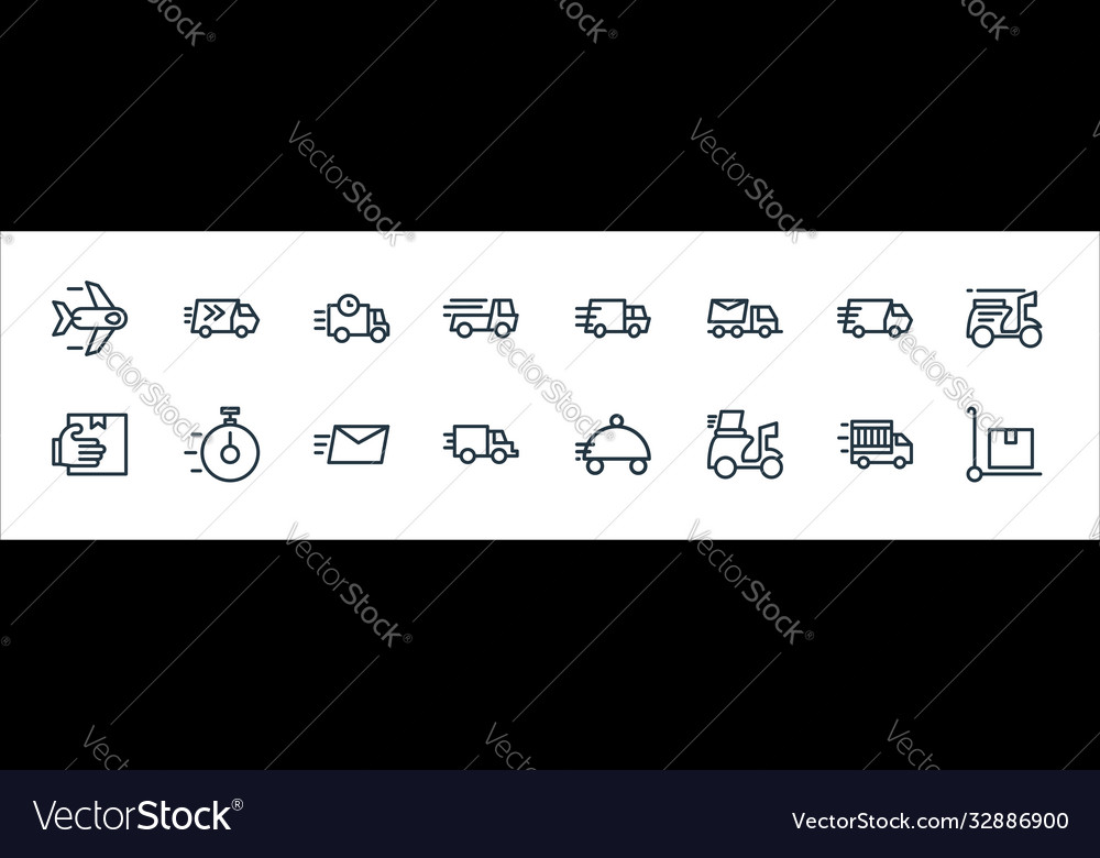 Delivery line icons linear set quality Vector Image Delivery line icons linear set quality