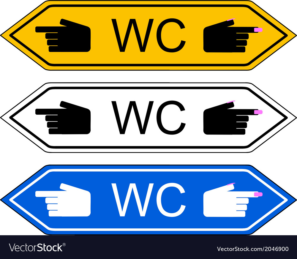 Direction sign wc Royalty Free Vector Image VectorStock