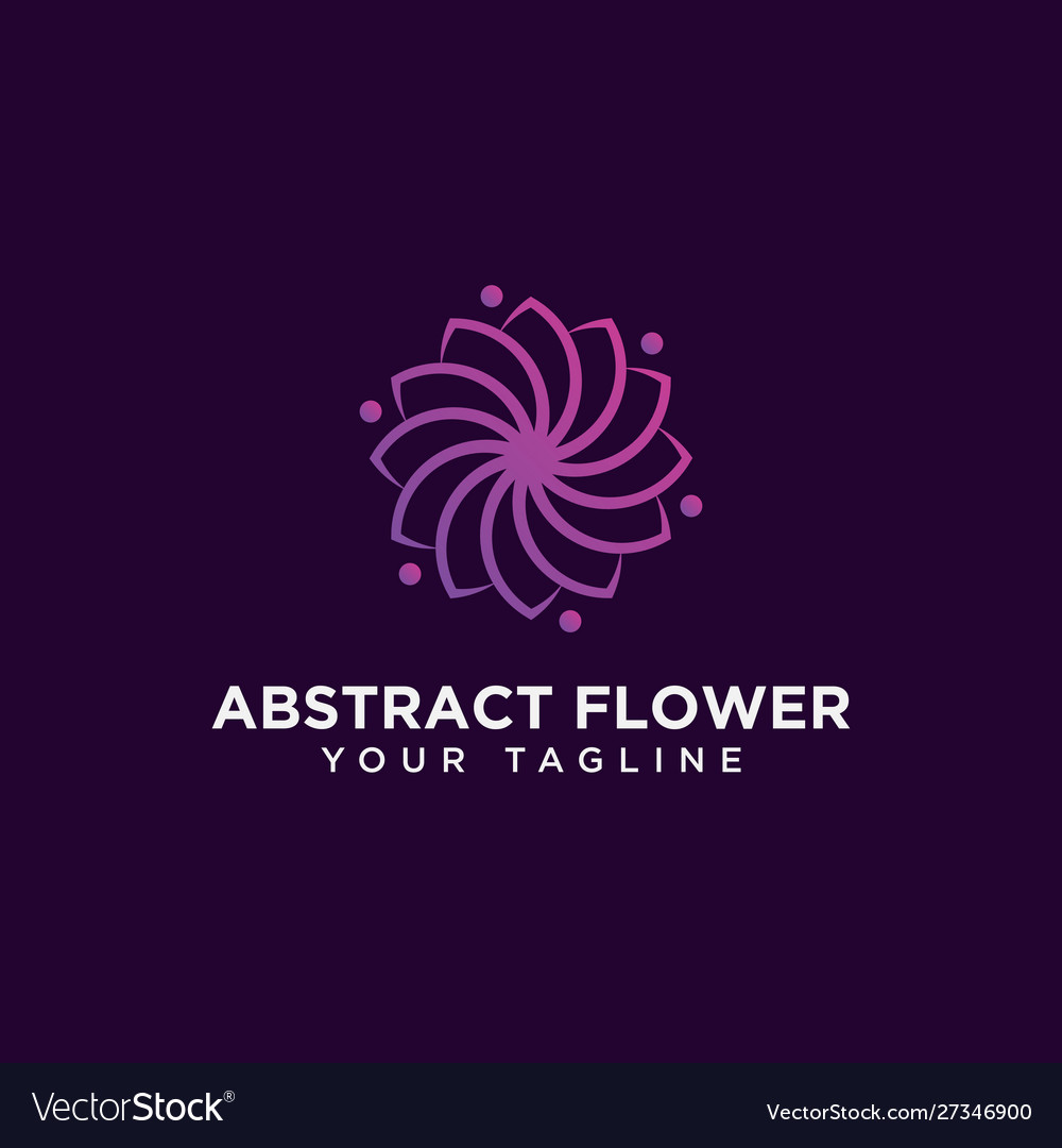 Elegant abstract flower logo design