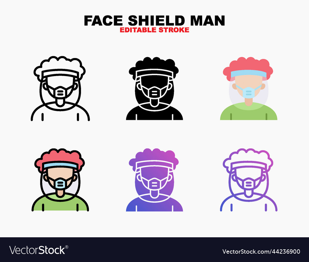 Face shield icon with different style vector image Face shield icon with different style