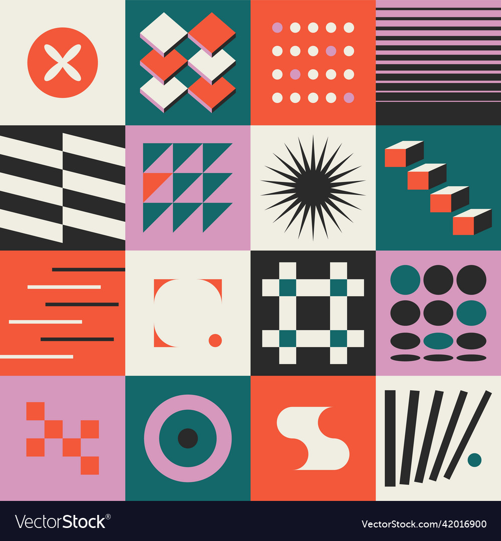 Geometric brutalist pattern simple primitive bold