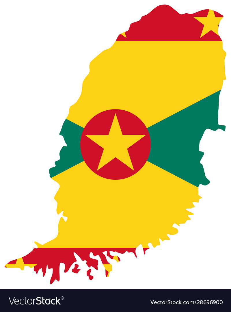 Grenada Flag on Map