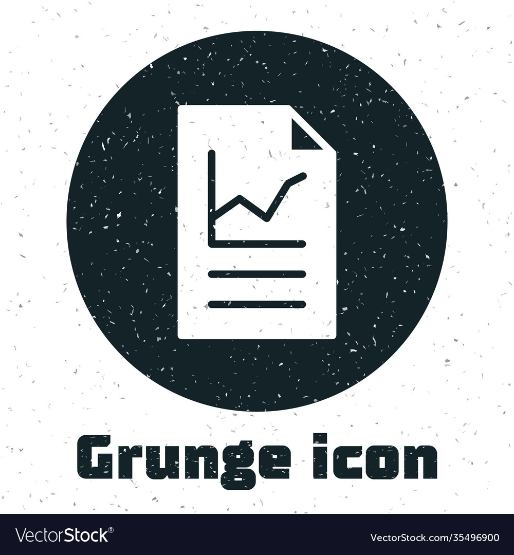 Grunge document with graph chart icon isolated vector image Grunge document with graph chart icon isolated