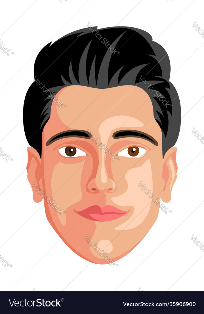 Head in graphic style digital art Royalty Free Vector Image