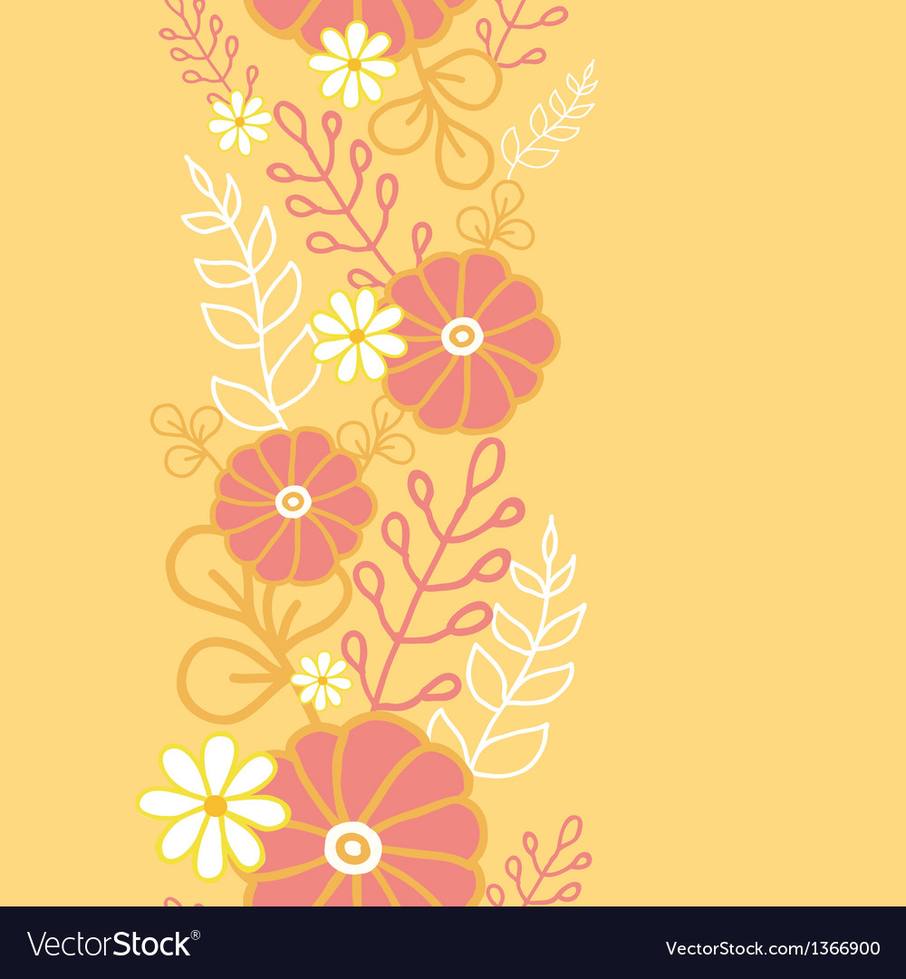 Hot flowers vertical seamless pattern background