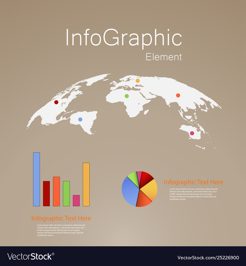 Infographic design with world map element vector image Infographic design with world map element