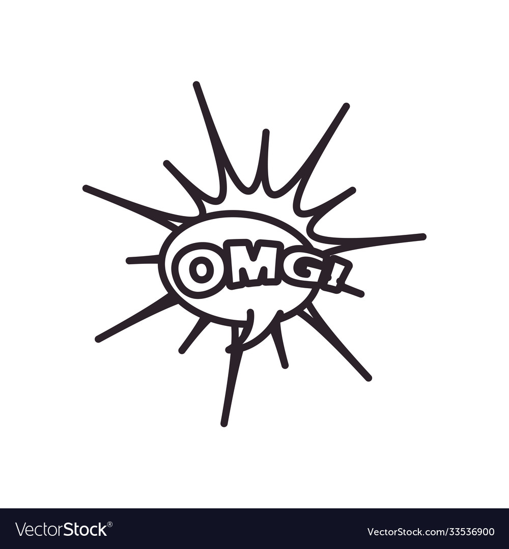 Omg explosion bubble line style icon design