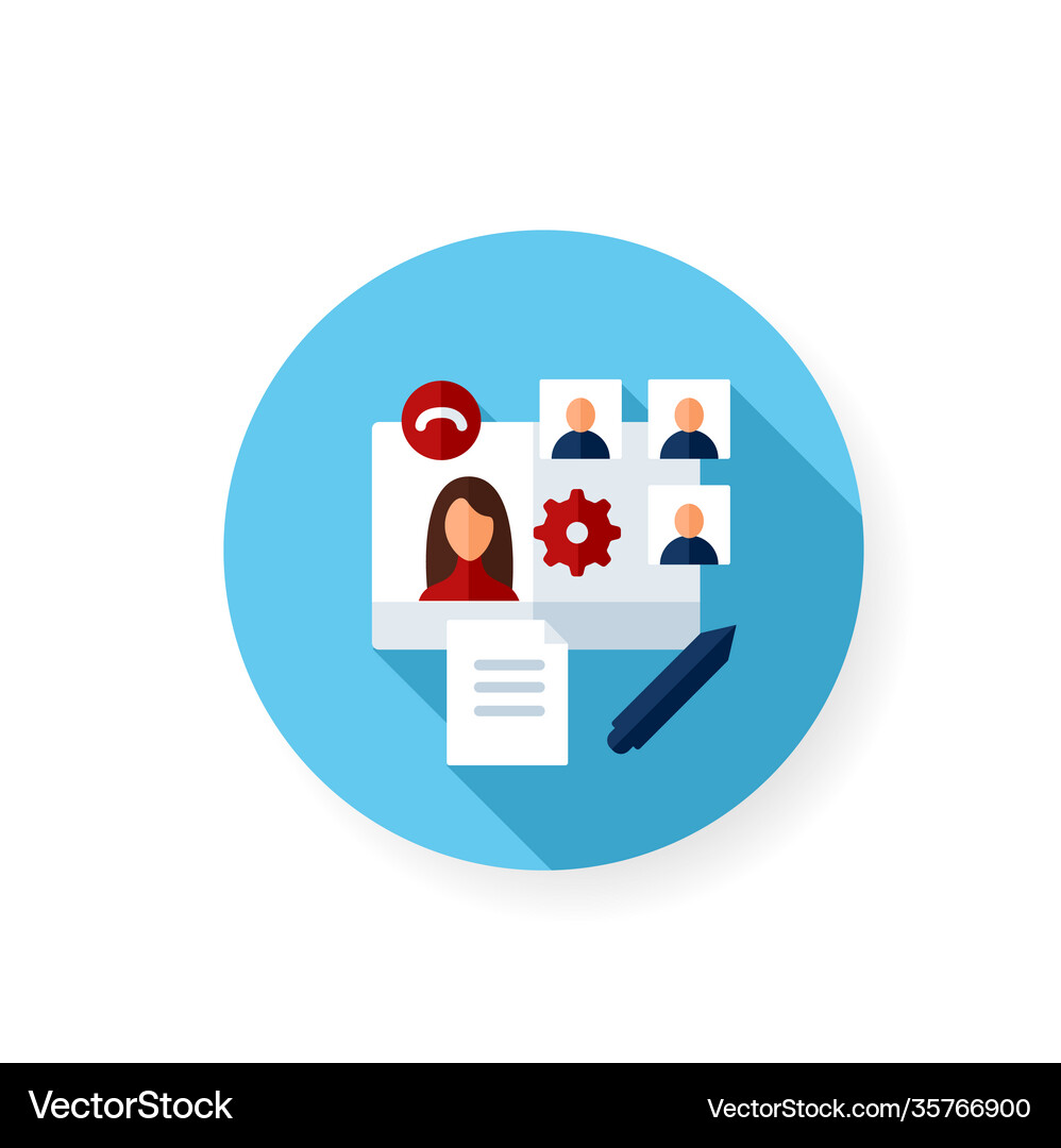 Online workflow flat icon Royalty Free Vector Image