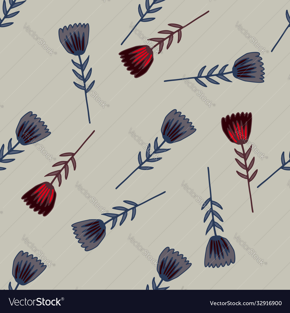 Pale random seamless pattern with outline blue