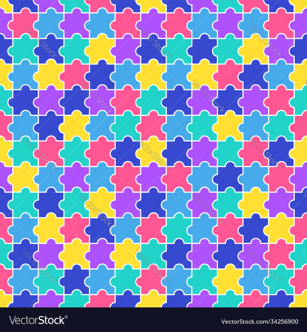 Puzzle seamless pattern - colorful background
