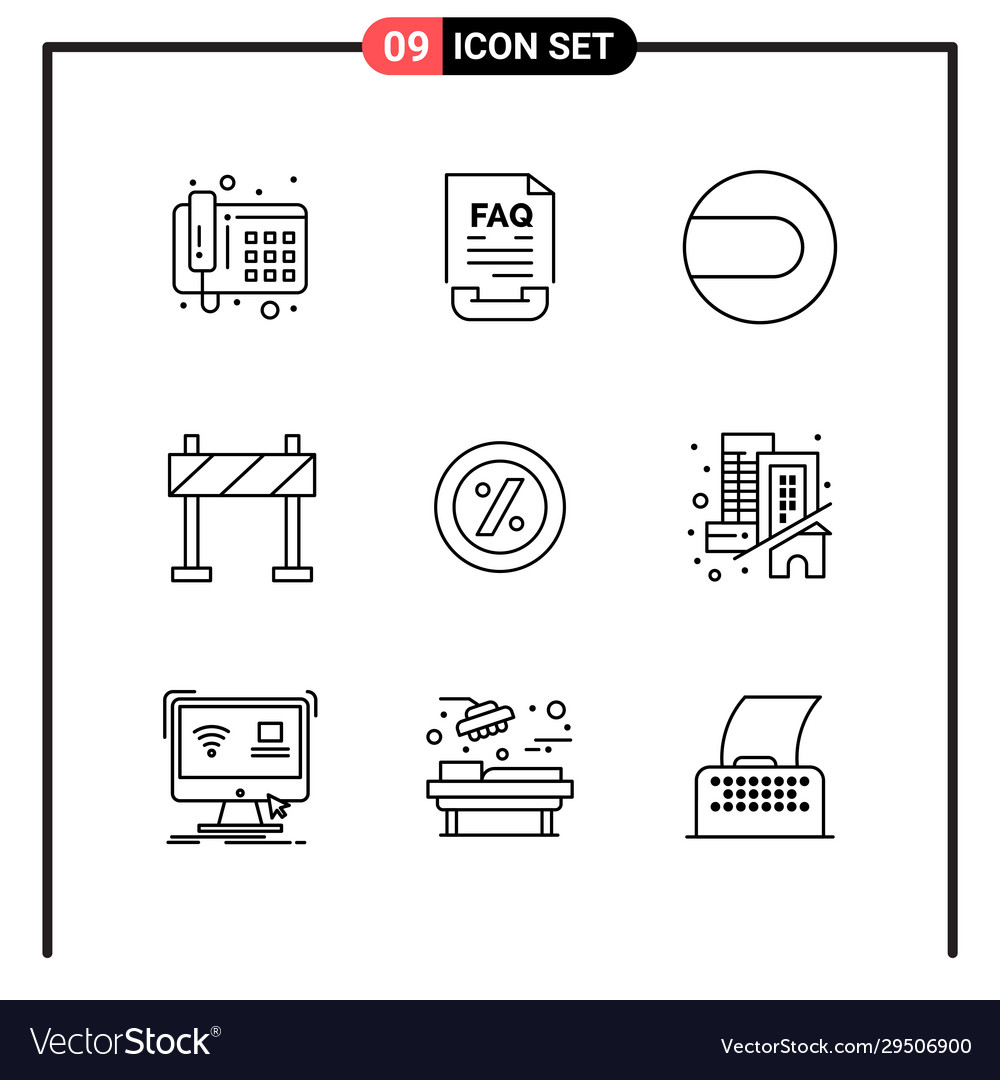 Set 9 line style icons for web and mobile