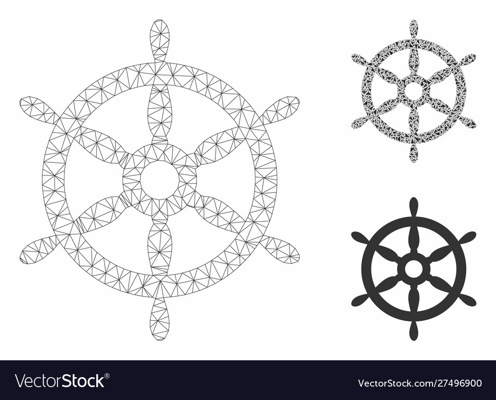 Ship steering wheel mesh 2d model