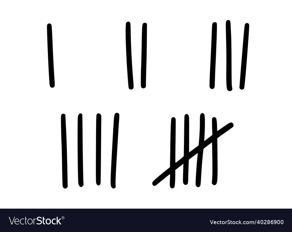 Tally marks to count days in prison Vector Image Tally marks to count days in prison