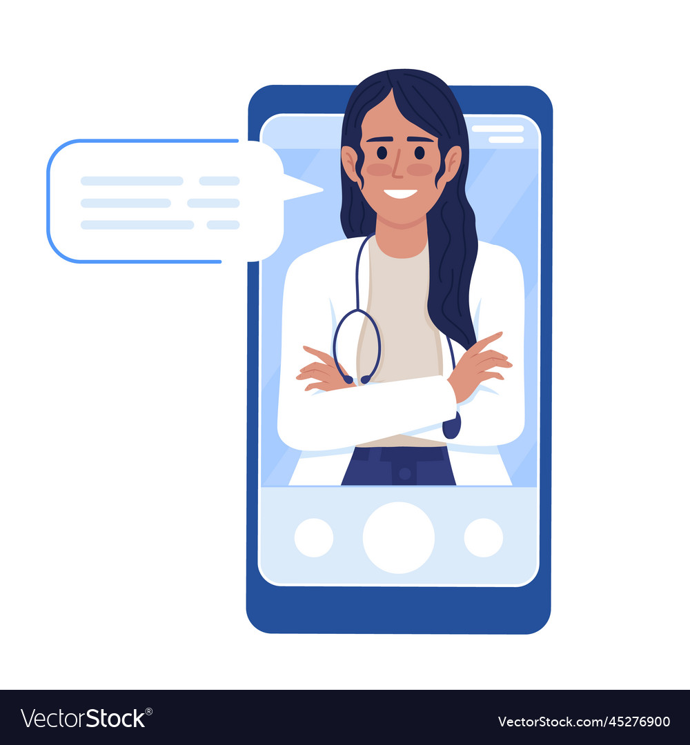 Woman Doctor with Smartphone - Telemedicine Concep