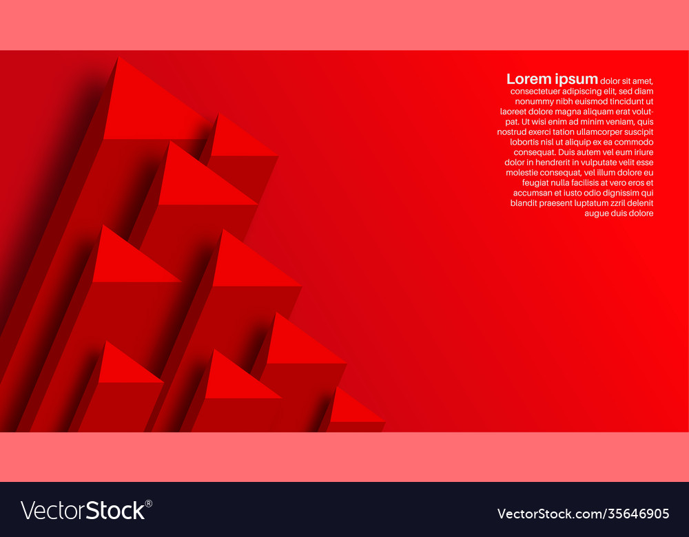 Abstract modern 3d background red triangle