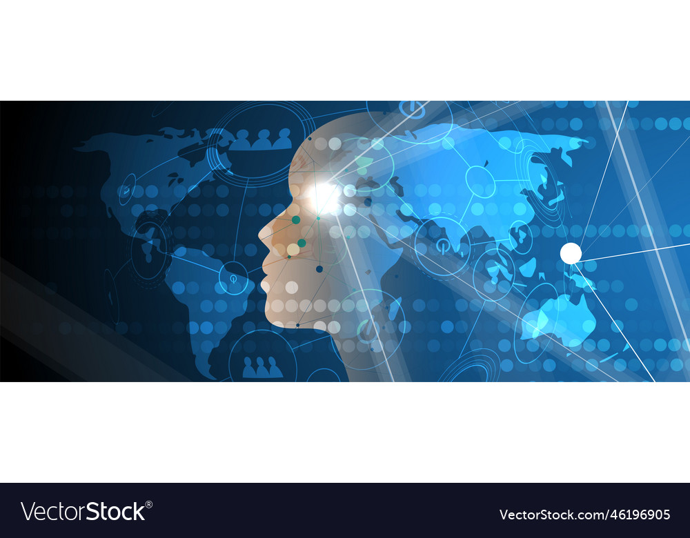 Artificial intelligence technology web background vector image Artificial intelligence technology web background