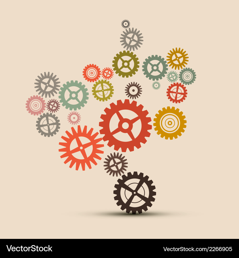 Cogs - gears retro Royalty Free Vector Image - VectorStock