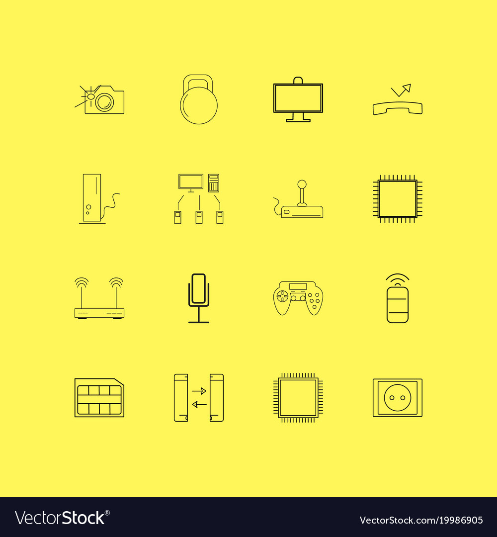 Devices linear icon set simple outline icons