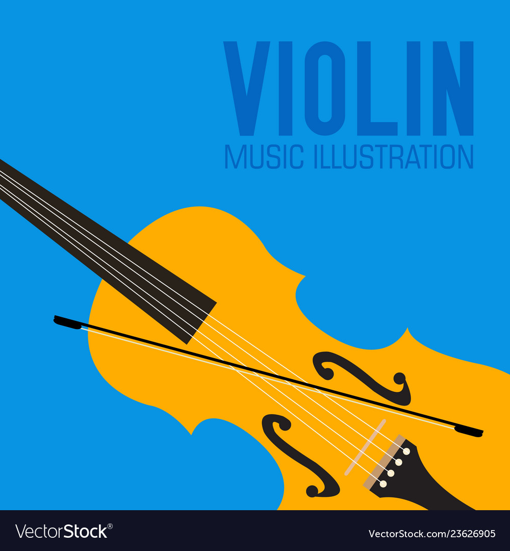 Flat colorful violin background concept