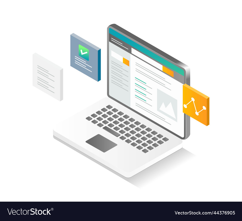 Flat isometric concept easy to use interface