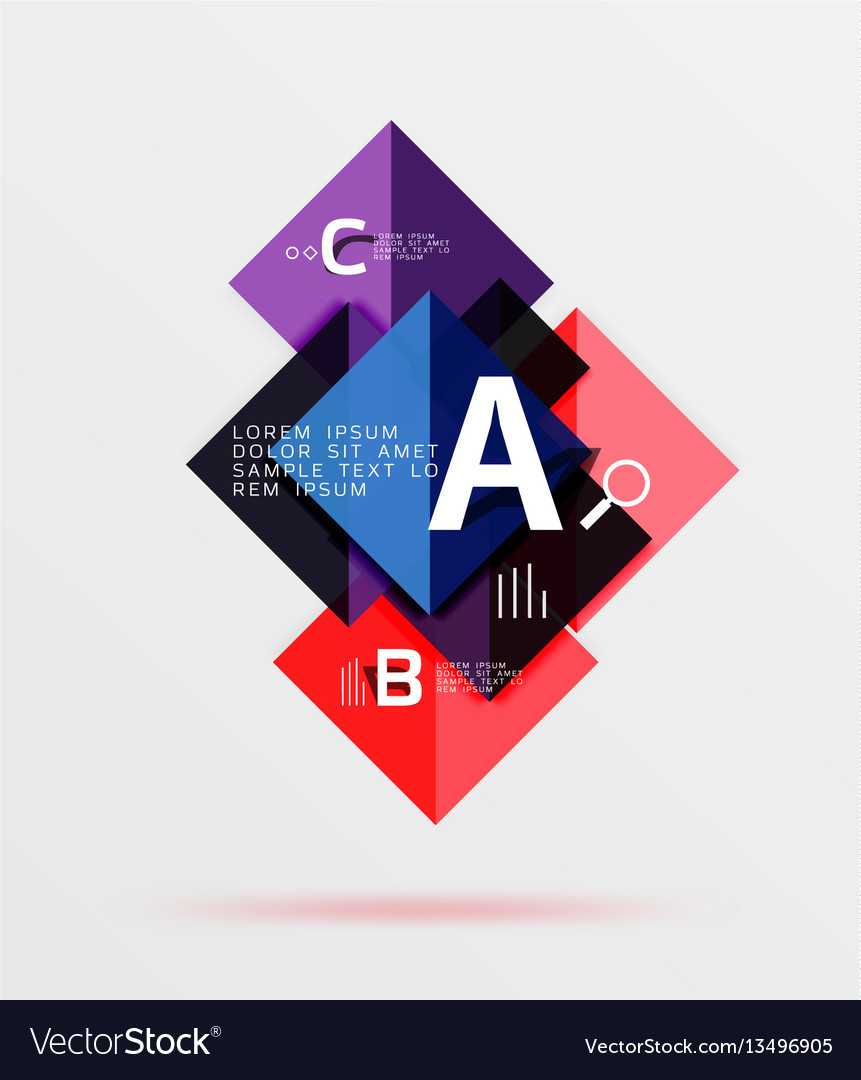 Geometric square and triangle template vector image Geometric square and triangle template