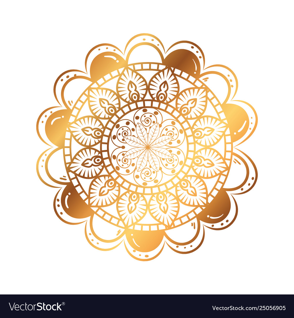 Golden and circular mandala Royalty Free Vector Image