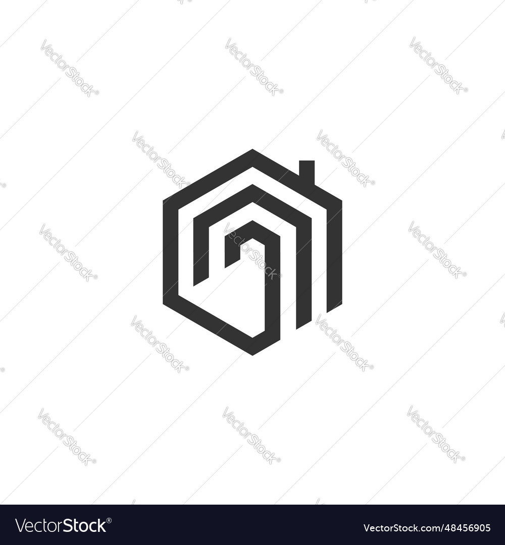 House logo design element with creative simple Vector Image