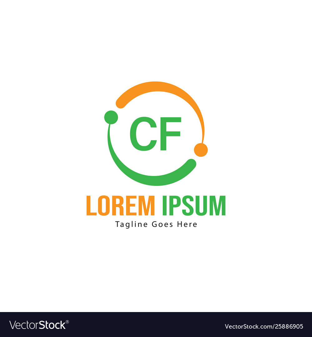Initial cf logo template with modern frame