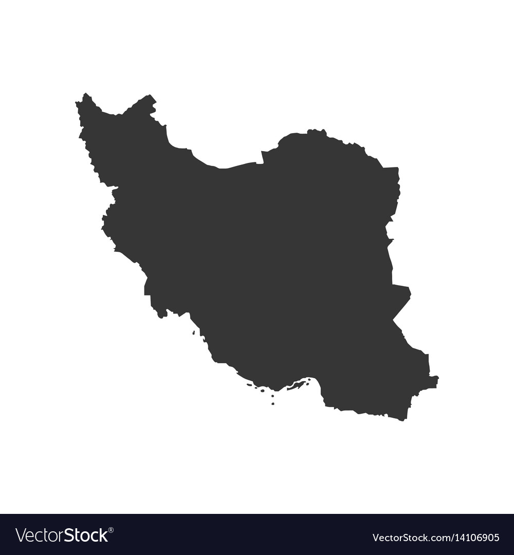 Islamic republic of iran map silhouette Royalty Free Vector