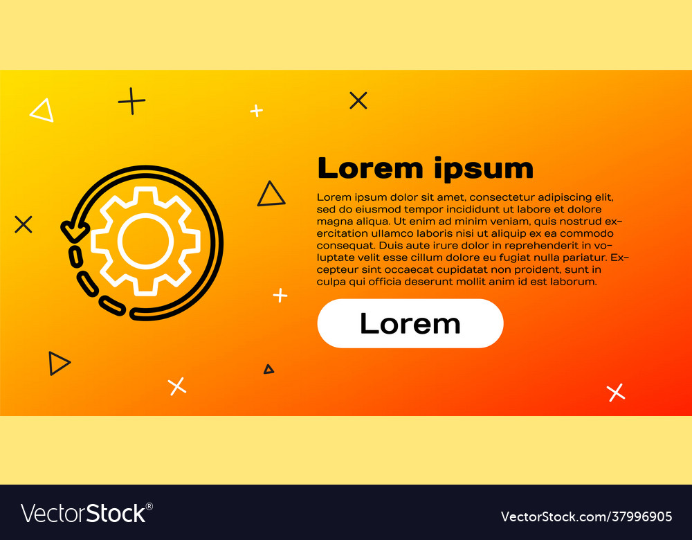 Line gear and arrows as workflow concept icon vector image Line gear and arrows as workflow concept icon