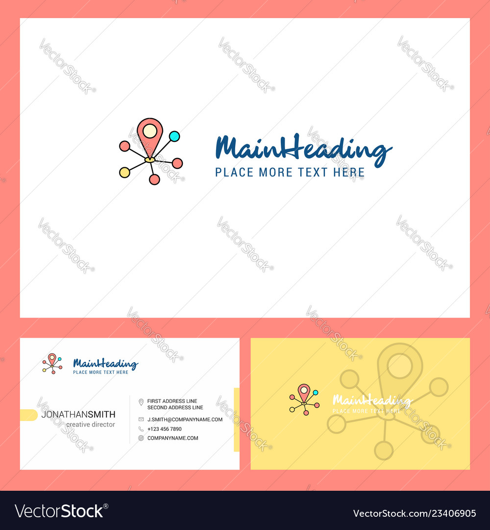 Map pointer logo design with tagline front vector image Map pointer logo design with tagline front