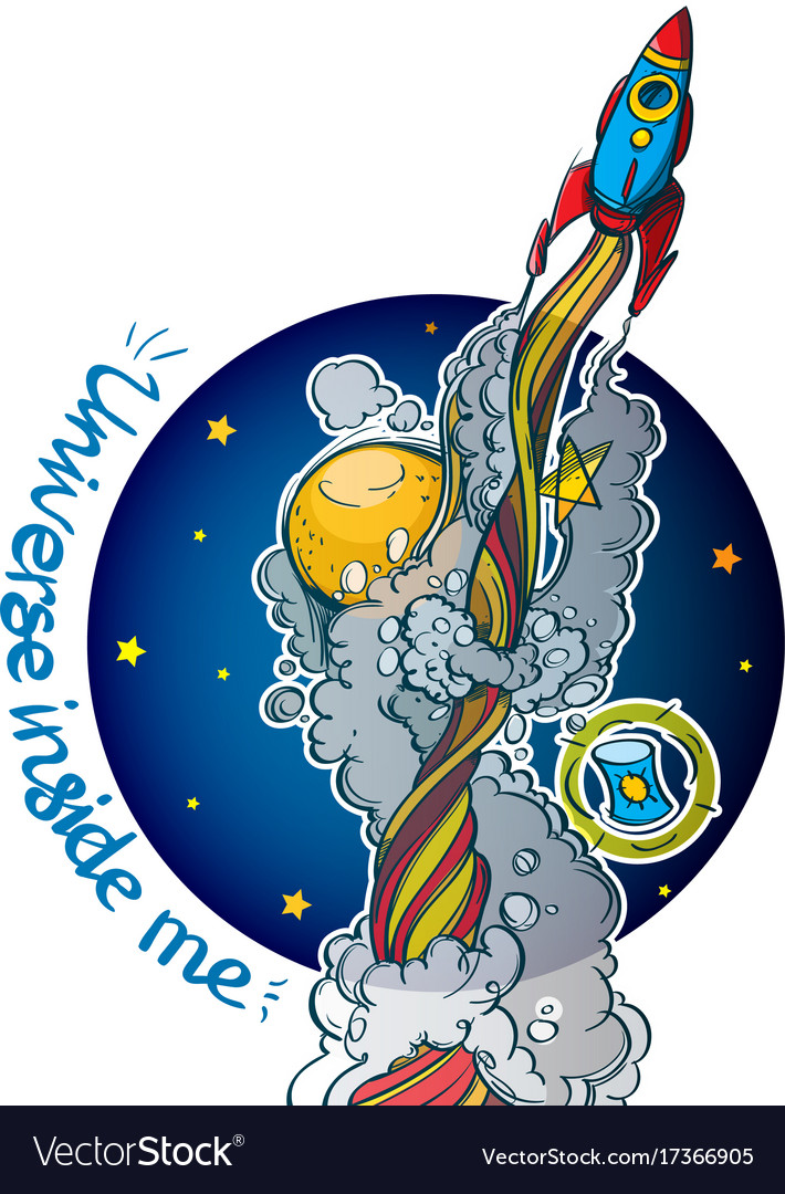 Rocket geht auf den Hintergrund der Welt
