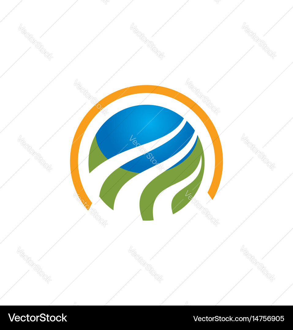 Round globe technology logo Royalty Free Vector Image