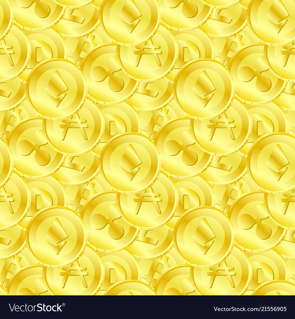 Seamless pattern of different cryptocurrency