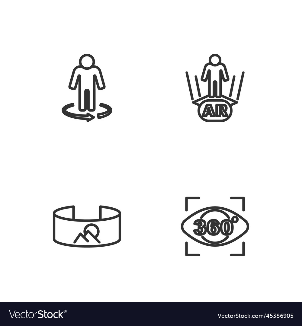 Set line 360 degree view 3d modeling Vector Image Set line 360 degree view 3d modeling
