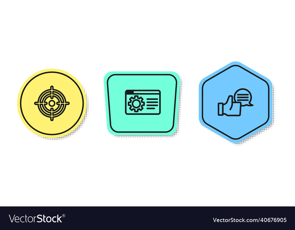 Set line target browser setting and customer vector image Set line target browser setting and customer