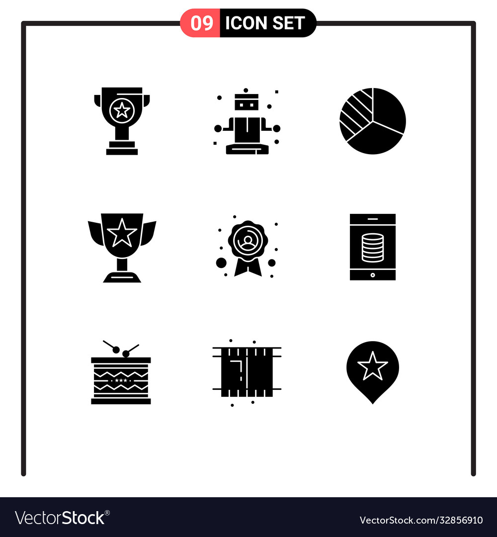 9 universal solid glyphs set for web and mobile