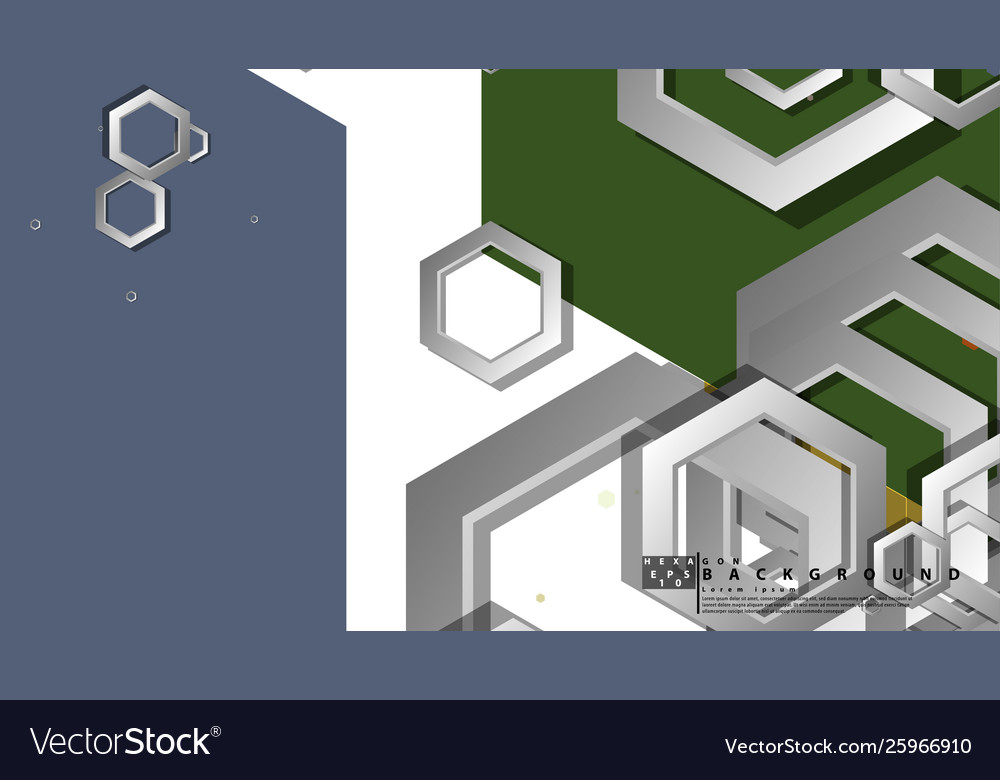 Abstract geometric background with hexagon middle vector image Abstract geometric background with hexagon middle