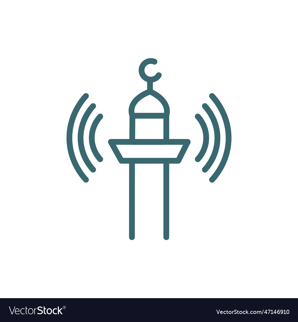 Adzan icon thin line from islamic