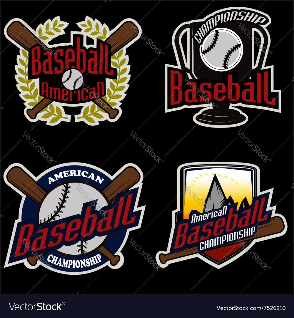Baseball tournament professional logo Royalty Free Vector