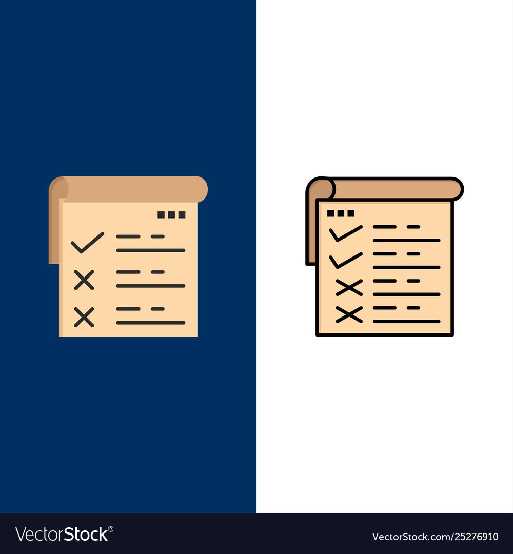 Checklist testing report qa icons flat and line vector image Checklist testing report qa icons flat and line
