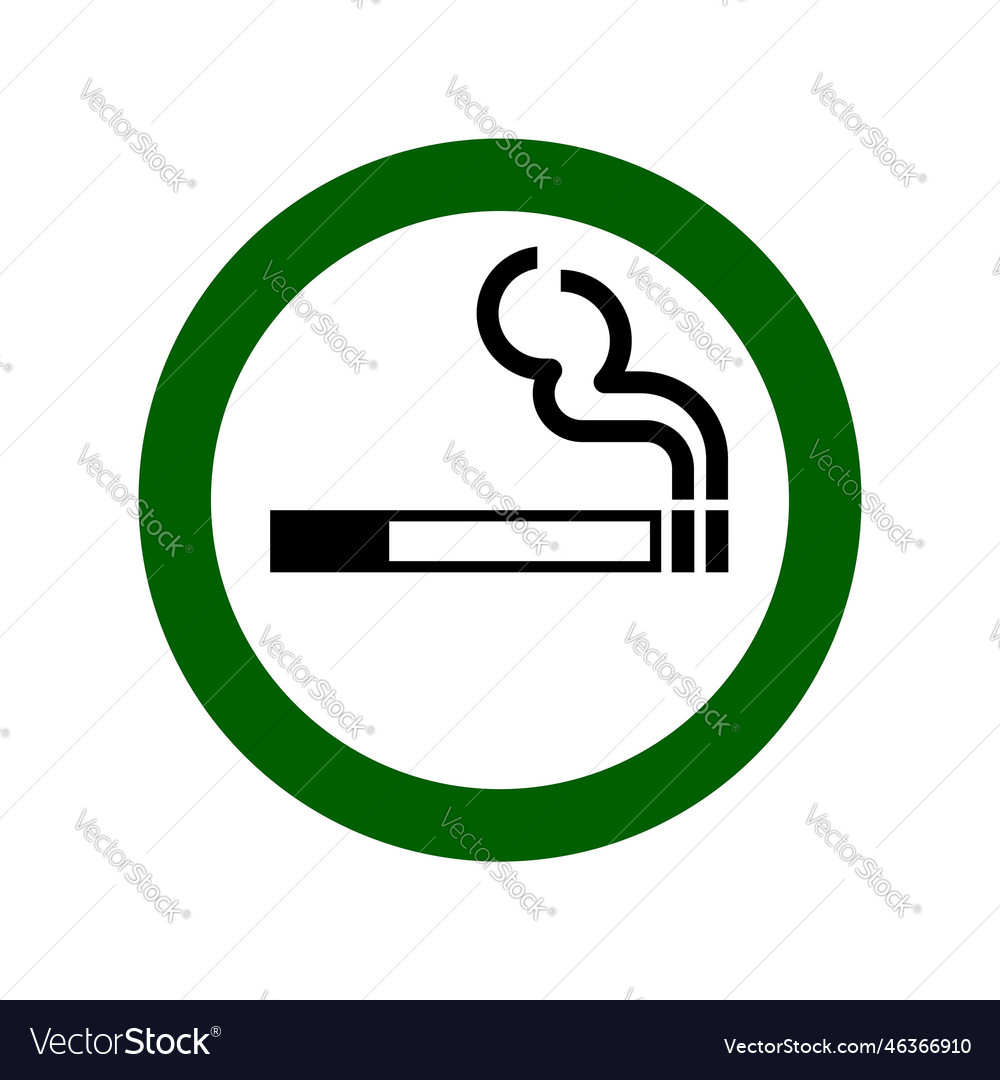 Classic smoking allowed sign symbol Royalty Free Vector
