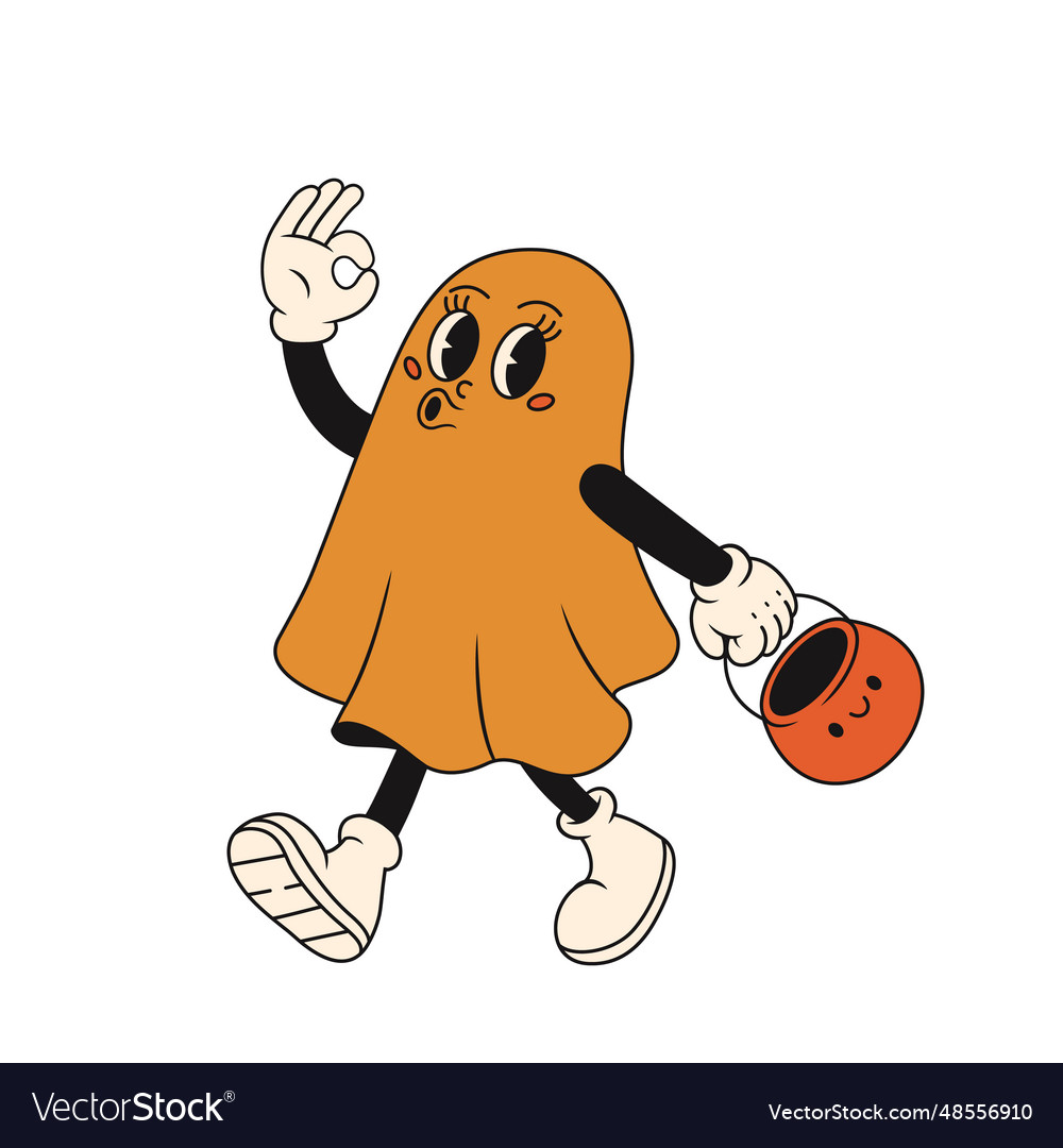 Cute groovy ghost