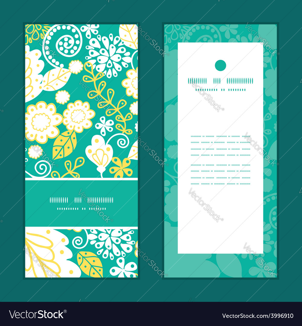 Emerald flowerals vertical frame pattern